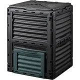 Wiltec Gartenkomposter 300 Liter 61 x 61 x 82 cm, Komposter aus Kunststoff für Bio- und Garten-abfälle, Kompostierer mit Deckel, Schnellkomposter mit Bodenklappe zum Entleeren