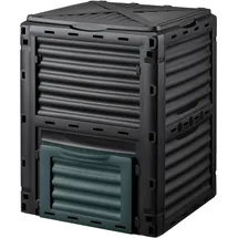 Wiltec Gartenkomposter 300 Liter 61 x 61 x 82 cm, Komposter aus Kunststoff für Bio- und Garten-abfälle, Kompostierer mit Deckel, Schnellkomposter mit Bodenklappe zum Entleeren