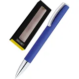 ONLINE USV-Systeme ONLINE Kugelschreiber Vision Blau I Drehkugelschreiber mit Standard Großraummine in Strichstärke medium, Schreibfarbe Schwarz I Eleganter Kuli aus Aluminium in Geschenkbox