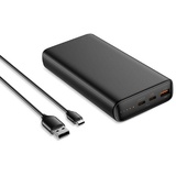 VEGER T100 (20000 mAh, 100 W), Powerbank, Schwarz