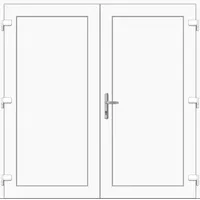 Kunststoff Nebeneingangstür nach Maß "DIANA-M" 70 mm symmetrisch Weiß RAL 9016 beidseitig außen öffnend DIN rechts