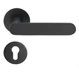 Meintürgriff Drückergarnitur Georgetown Flachrosette Schwarz Matt Türdrücker BB