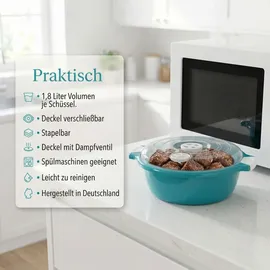 Lantelme Mikrowellenschüssel Grün 2-tlg.
