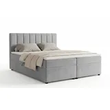 Deine Möbel 24 Boxspringbett RICK 180 x 200 cm H3 Grau