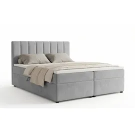 Deine Möbel 24 Boxspringbett RICK 180 x 200 cm H3 Grau