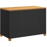 vidaXL Gartentruhe Schwarz 110x55x63 cm Poly Rattan Akazienholz
