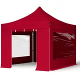 TOOLPORT 3x3m Aluminium Faltpavillon inkl. 4 Seitenteile, rot