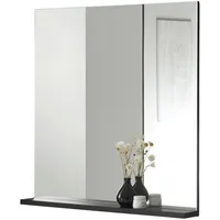 Furn.design Badezimmer Spiegel "Design-D" in schwarz Badspiegel mit Ablage