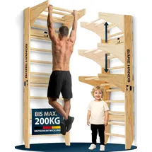 bare hands Multifunktionale 3in1 Sprossenwand mit Klimmzugstange für dein Home G...