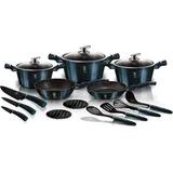 Berlinger Haus Aquamarine Topf-Set 14-tlg. 3 x Kochtopf + 2 x Bratpfanne + 3 x Messer + 4 x Küchenutensilien + 2 x Untersetzer