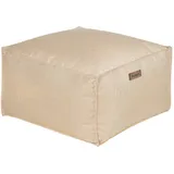 Beliani Pouf Leinenoptik beige 50 x 50 cm mit EPS-Perlen Abnehmbarem Bezug Quadratisch Modern Skandi Bodenkissen Sitzpouf Sitzmöbel Indoor
