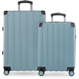 Hauptstadtkoffer Q-Damm - 2er Kofferset, Trolley-Set, TSA, Rollkoffer, Reisekoffer, (S & M), Poolblau