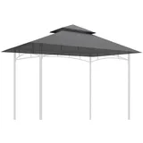 Outsunny Pavillon-Ersatzdach nur Ersatzdach, doppelstöckig, wasserabweisend, 244 x 152 cm (Überdachung, Schutzabdeckung für Grillpavillon), für den Außenbereich, Dach passend für Outdoor-Grillzelt, Dunkelgrau grau