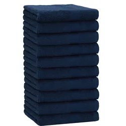 Betz 10 Stück Handtücher PREMIUM 100% Baumwolle Größe 50x100 cm Farbe dunkelblau