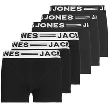 JACK & JONES JACK & SENSE TRUNKS, Baumwoll-Stretch, Logobund, Schwarz/Schwarz/Weiß 128