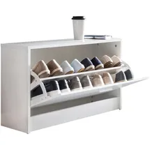 KADIMA DESIGN Schuhkipper 80 x 47 x 24 cm mit Ablage und 1 Fach aus Holz in Weiß