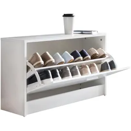 KADIMA DESIGN Schuhkipper 80 x 47 x 24 cm mit Ablage und 1 Fach aus Holz in Weiß