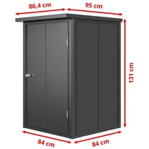 primeyard Geräteschrank 0,84 x 1,31 m Anthrazit