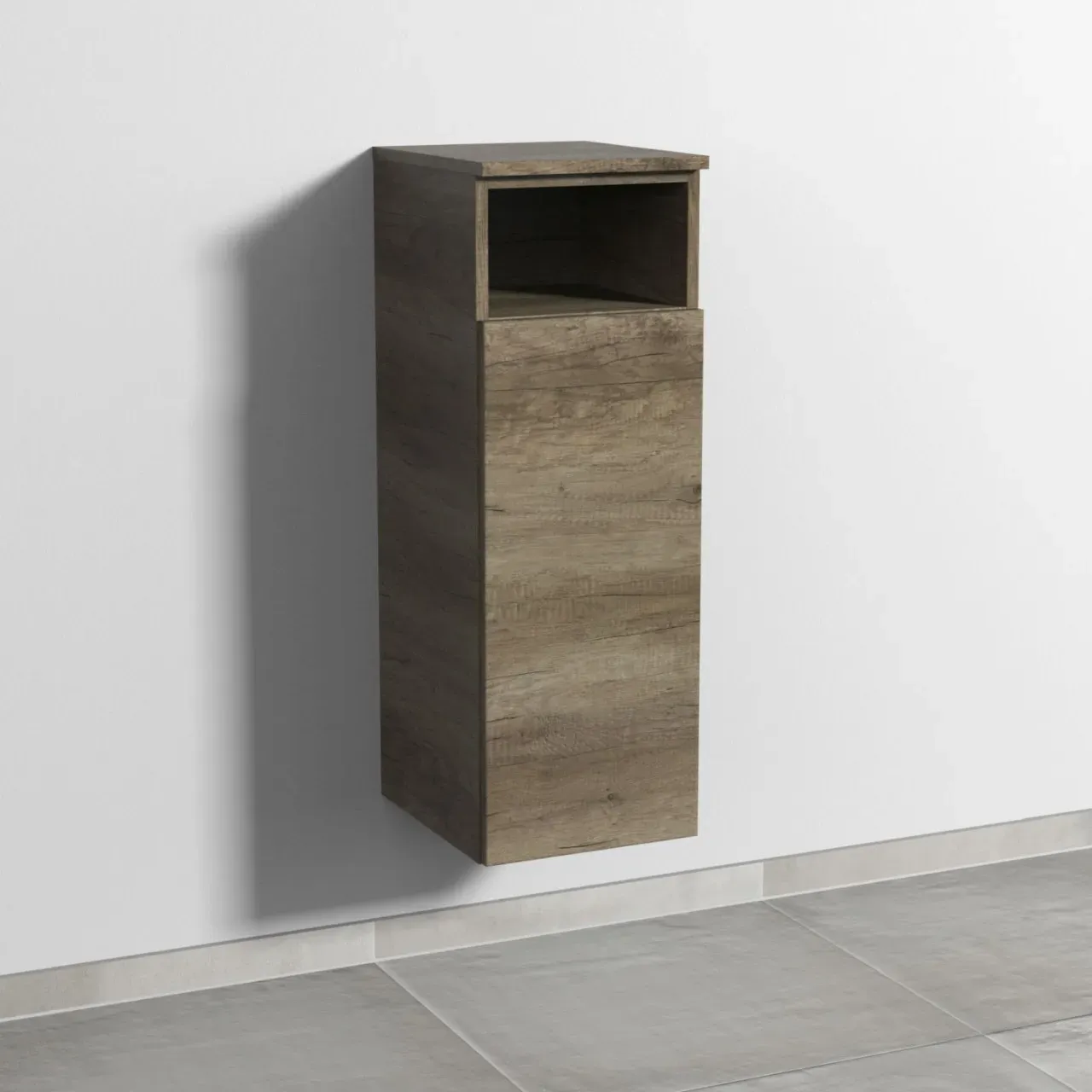 Sanipa 3way Mittelschrank mit 1 Tür und 1 offenem Fach, Eiche-Nebraska, SM13137 SM13137