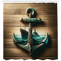 ABAKUHAUS Duschvorhang Anker 175 x 200 cm sand braun