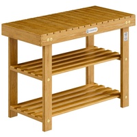 CASARIA Schuhregal mit Sitzfläche Holz Massiv 160kg Belastbarkeit FSC®-Zertifiziert