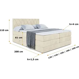 altdecor LEPARO KING 160 x 200 cm H3/H4 Beige