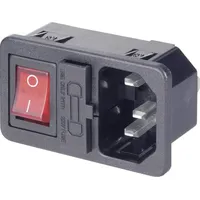 Conrad 501638 Kaltgeräte-Steckverbinder Stecker, Einbau vertikal Gesamtpolzahl: 2 +