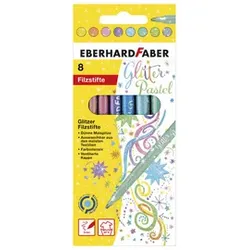 Glitzer Fasermaler Pastell Farben, im Kartonetui