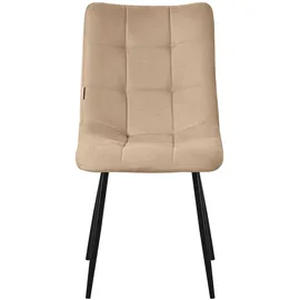 ML-Design Esszimmerstühle 6er Set Hellbraun, mit Stoffbezug, mit Rückenlehne,