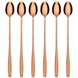 Gräwe Latte Macchiato Löffel Set, rotgold, 6-teilig, lange Löffel für Cocktails & Desserts, Edelstahl, Serie Königstein