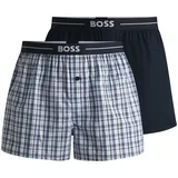 Boss Herren NOS Boxer, EW 2P blau, marineblau Boxershorts mit Label-Detail im 2er-Pack