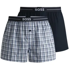 Boss Herren NOS Boxer, EW 2P blau, marineblau Boxershorts mit Label-Detail im 2er-Pack