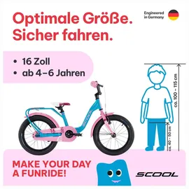 S'COOL niXe 16 Zoll RH 23,5 cm ocean/pink