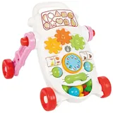 Lemodo Lauflernwagen mit Soundeffekten, Lauflernhilfe mit Spielzeugzubehör, Babywalker pink