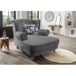Loveseat HOME AFFAIRE "Tassilo", schwarz (asche), B:121cm H:107cm T:147cm, 100% Polyester, Sessel