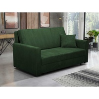 MIRJAN24 Schlafsofa Viva Bis Premium III, mit Bettkasten und Schlaffunktion, inkl. Kissen, Schwarz Metallfüße, Wellenfeder, 3 Sitzer grün
