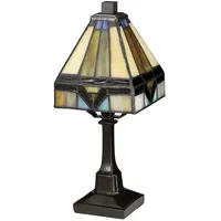 Quoizel Holmes Tiffany Mini-Tischlampe Bunt