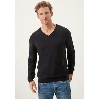 s.Oliver Longpullover Strickpullover Feinstrickpulli mit V-Ausschnitt schwarz XXXL (60/62)