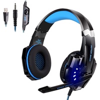 ANSTA Gaming-Headset Stereo für PS4, PC, Xbox One, Gaming-Headset, Geräuschunterdrückung mit Mikrofon, Ohrenschützer, weiches LED-Licht, Surround-Bass