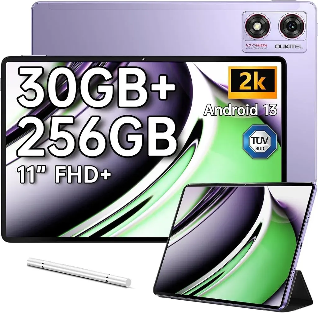 Tablet 11 Zoll - 30(6+24) GB RAM +256GB ROM (1TB TF) Octa-Core Tablet Android 13, 8800mAh Gaming Tablet, 2K Display, 13MP+8MP Dual SIM Tablet PC