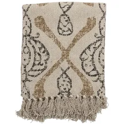 Bloomingville Überwurf Freddy mit Muster, 160 x 130 cm, beige