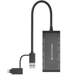Conceptronic BIAN03B Usb/usb C Externer Kartenleser, - Black