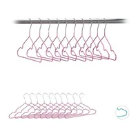 Relaxdays 60 x Kinderkleiderbügel pink Pink,Silber