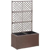 vidaXL Hochbeet mit Rankgitter 58 x 30 cm Braun