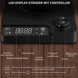 sevico Elektrischer Wasserkocher Schwanenhals | Warmhaltefunktion, LED-Anzeige | 1200W