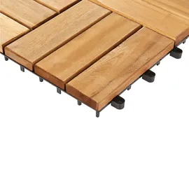 Beliani Terrassenfliesen ACERENZA zertifiziertes Akazienholz Naturfarben