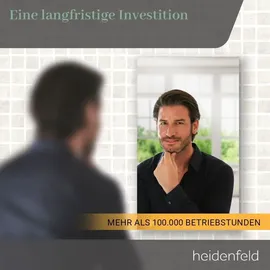 Heidenfeld Infrarot-Spiegelheizung HF-HS100, rechteckig, inkl. Thermostat, 10 Jahre Garantie, IP44 (600 Watt)