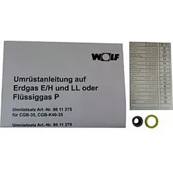 Wolf Umrüstsatz Flüssiggas - Erdgas E/LL 8611277 und Erdgas E - LL, für CGB-50