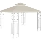 Jopassy Ersatzdach Pavillon 3x3m Beige, Pavillondach mit Kaminabzug, Dachbezug für Garten, Pavillon Abdeckung