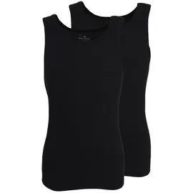 Tom Tailor Herren Tanktop, Vorteilspack - Unterhemd, Garron S, einfarbig Schwarz L